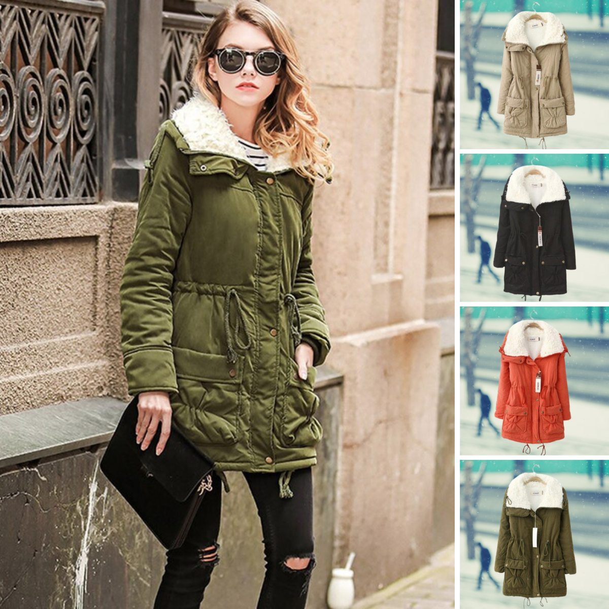 olivgrün,khaki,schwarz,rot