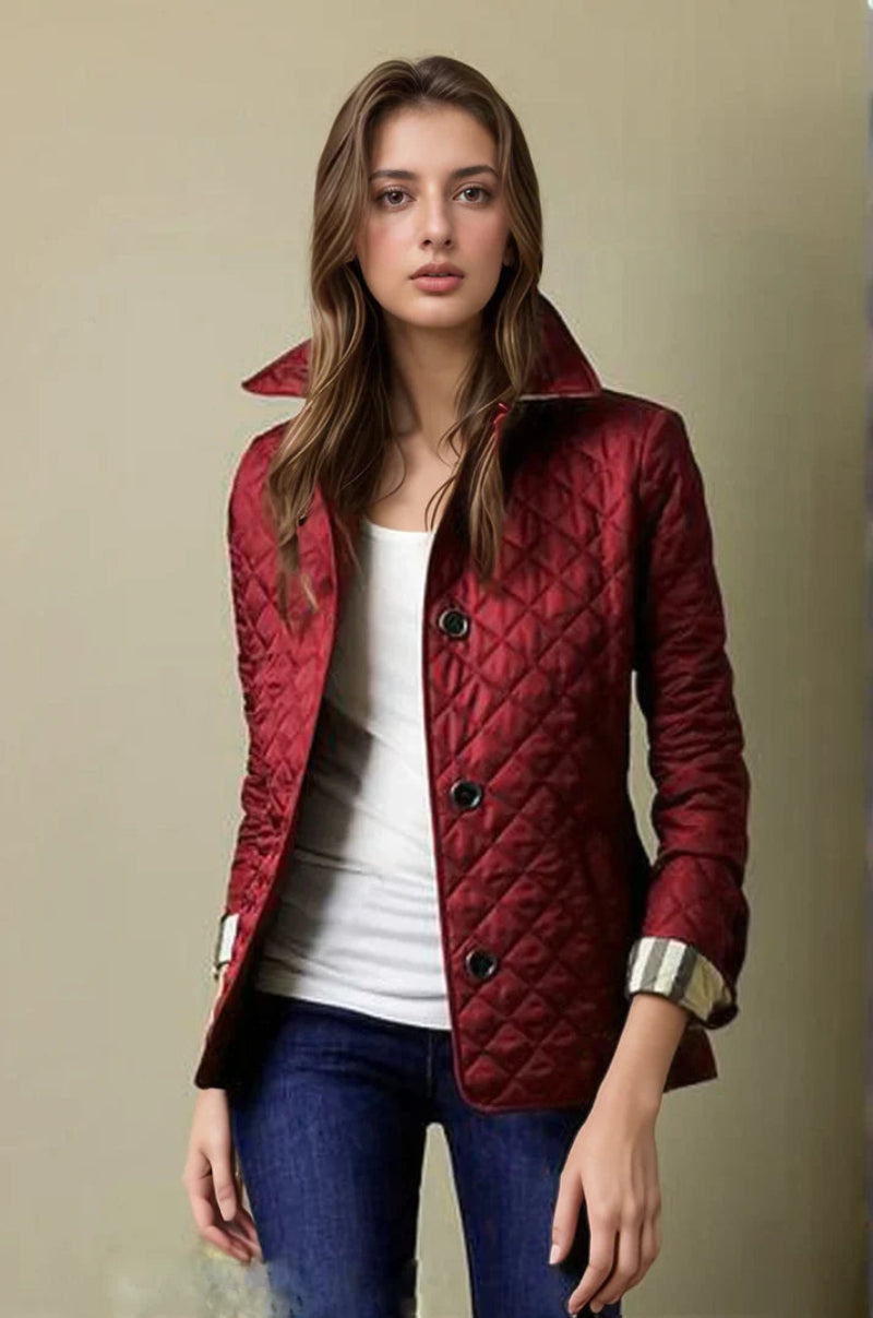 Women's jacket with button closure
