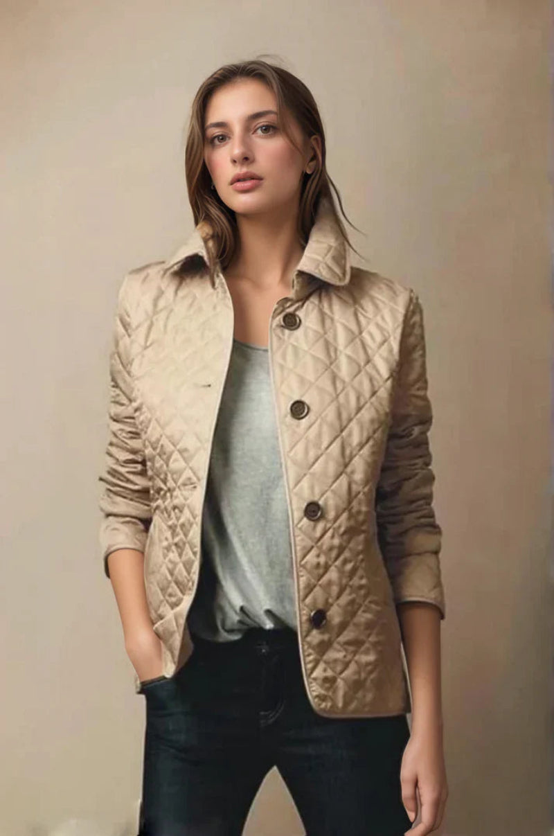 Women's jacket with button closure