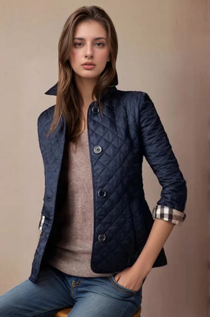 Women's jacket with button closure