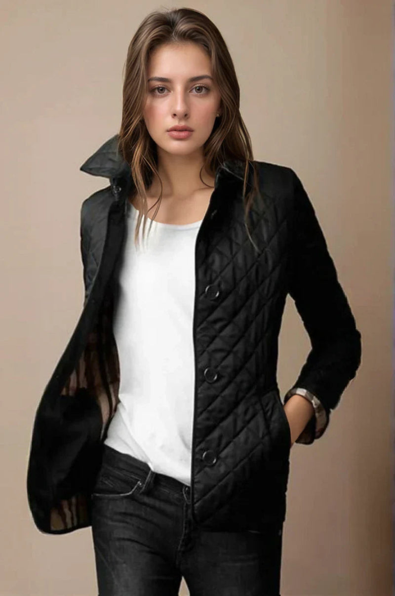 Women's jacket with button closure