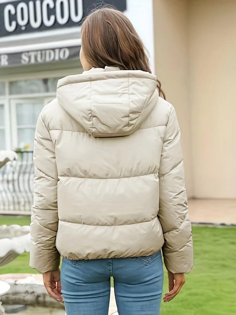 Kurze elegante warme Puffer-Winterjacke für Damen | Ideal für den Winter