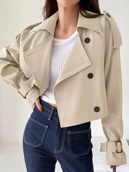 Eleganter Trenchcoat mit Knopfdekor für Damen | Ideal für jede Jahreszeit