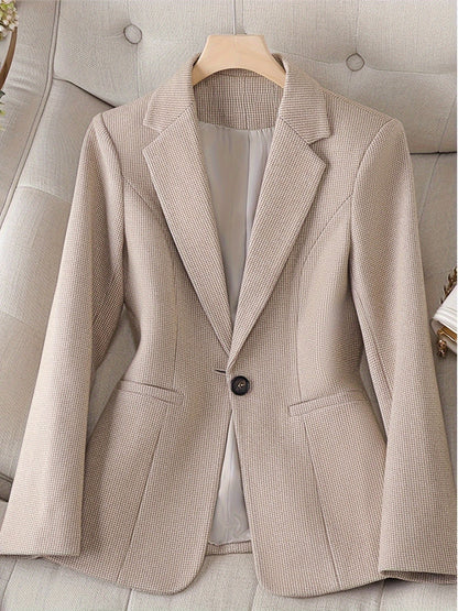Elegante Business Blazer mit Revers in Beige für Damen | Für alle Jahreszeiten geeignet