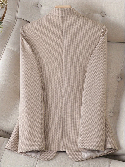 Elegante Business Blazer mit Revers in Beige für Damen | Für alle Jahreszeiten geeignet